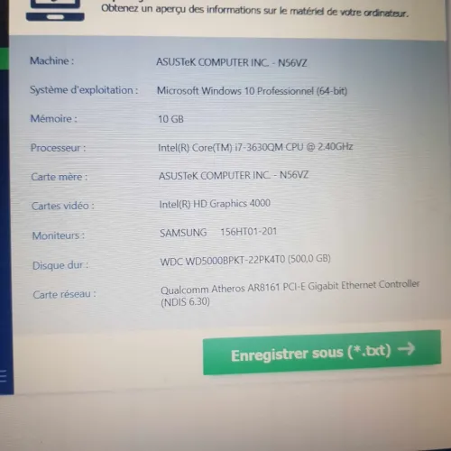 ASUS N56V - I7-3630QM - 1tera HDD - Ram 10Gb - Nvidea Gt 650M