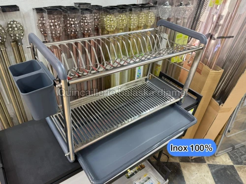 Égouttoir a vaisselle inox et aluminium