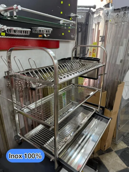 Égouttoir a vaisselle inox et aluminium