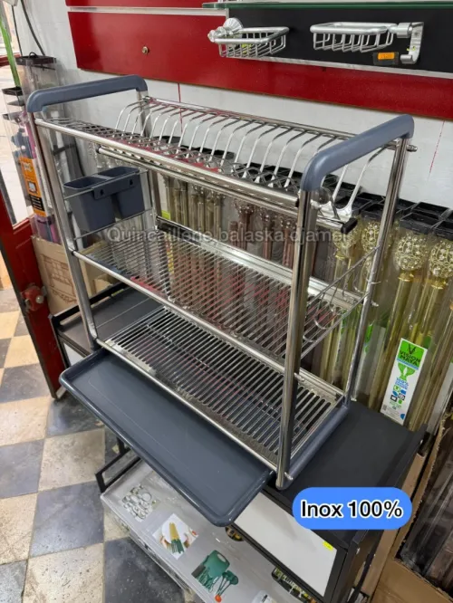 Égouttoir a vaisselle inox et aluminium