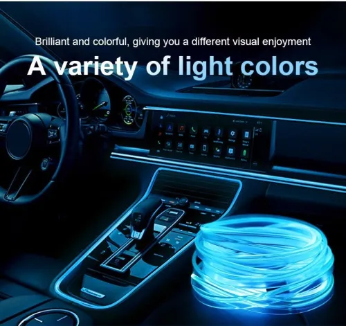 Bande lumineuse Fiber optique Led fluo RGB USB pour intérieur de voiture