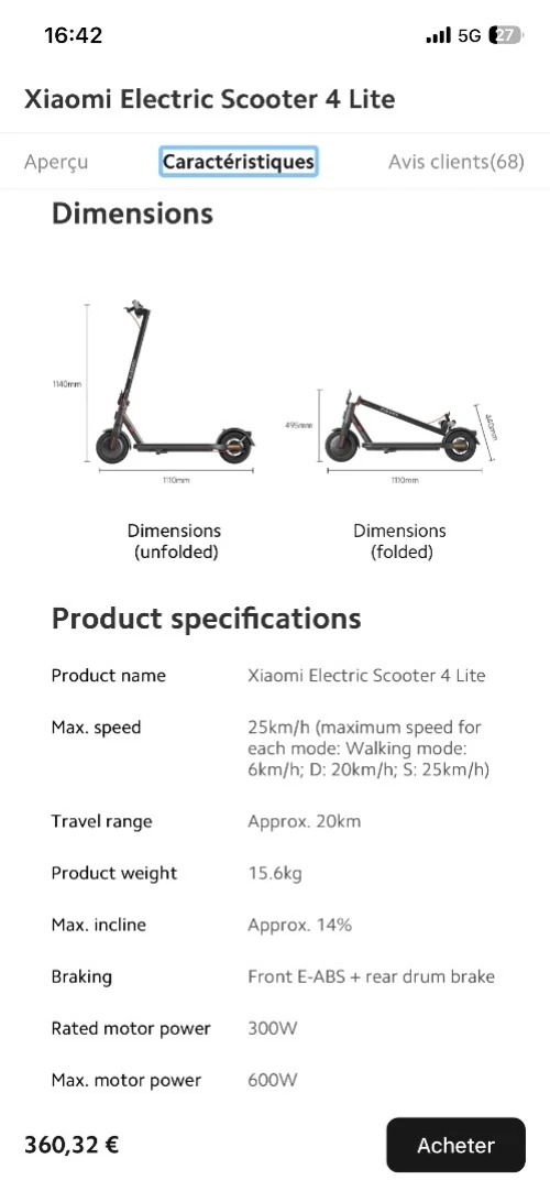 Xiaomi Electric Scooter 4 Lite