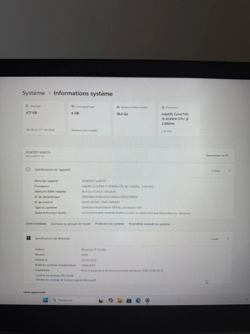 Laptop gaming Acer RTX 3060/6gb