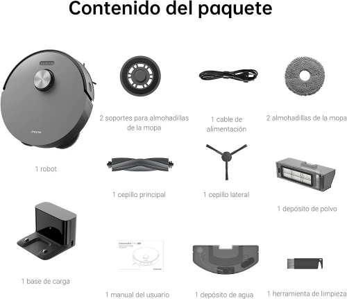 Dreame L10s Pro Gen 2 Robot Aspirateur Laveur 2 en 1, Serpillère rotative, Détection d'obstacles 3D