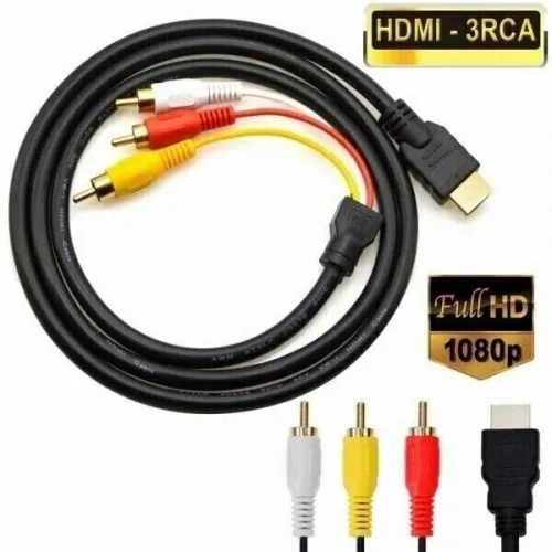 Câble Adaptateur Audio/Vidéo Composante HDMI Mâle vers 3 RCA 1080p pour HDTV - 1,5 m