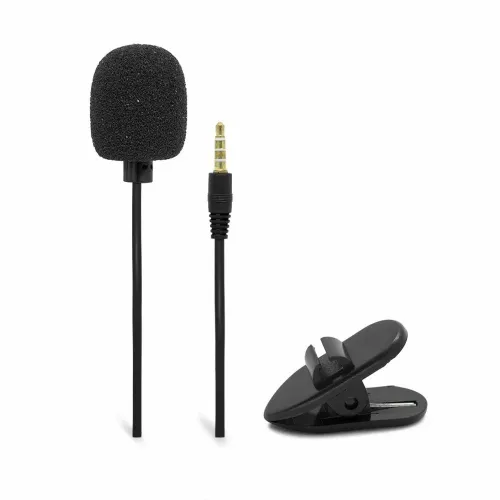 Microphone Cravate Anti-Bruit Jack 3.5Mm Pour Mobile / Caméras / Pc 1.5M HSX-M01 LAVALIER