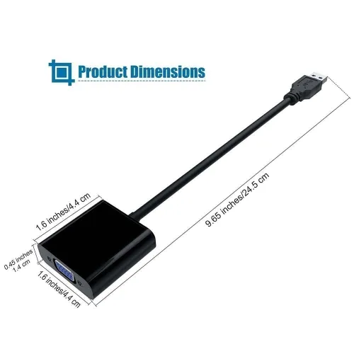 Adaptateur Vidéo Multi-Écrans USB 3.0 Male vers VGA Femelle