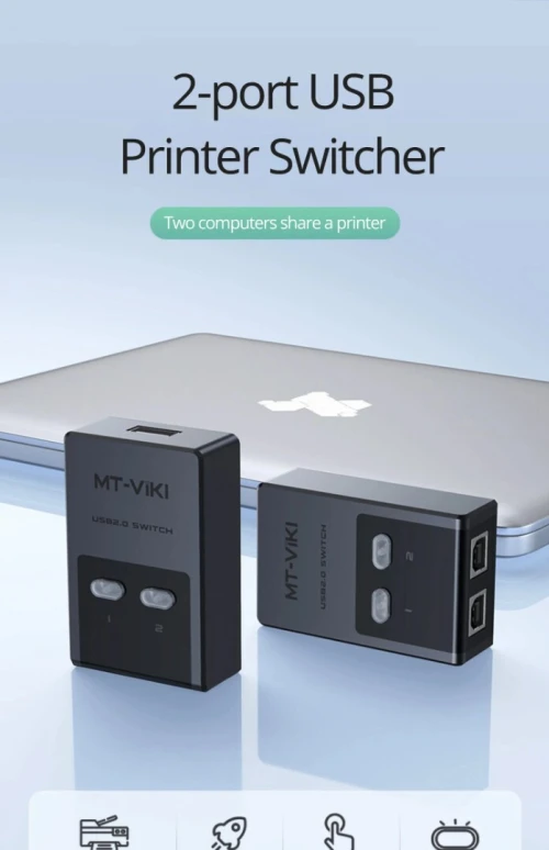 Swith Commutateur De Partage USB d'Imprimante 2 Ports vers 1 Port USB MT-SW221-CH MT-VIKI