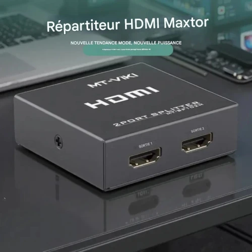 Splitter Répartiteur HDMI 4K 30 Hz 1 x 2 - 1 entrée 2 sorties, Alimenté, MT-SP102M MT-VIKI