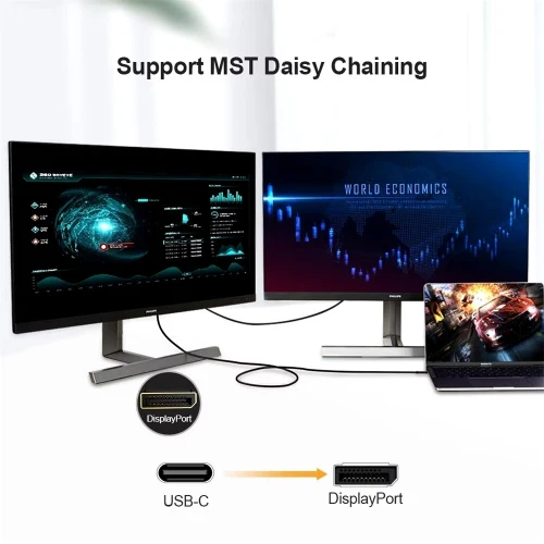 Cable USB Type C vers DisplayPort (DP) 8K 1.8 m 