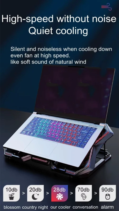 Refroidisseur 6 Ventilateurs 6 Positions Pour Laptop Jusqu'À 19" NCP-786 MIKUSO