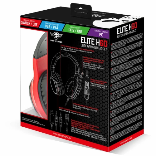Casque Gaming avec Mic Multiplatform PS4 Xbox One Nintendo Switch PC) Elite-H60 Spirit of Gamer 