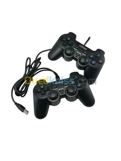 Pack de 2 Manettes USB de jeux pour PC DUALSHOC GS809 CAPSYS
