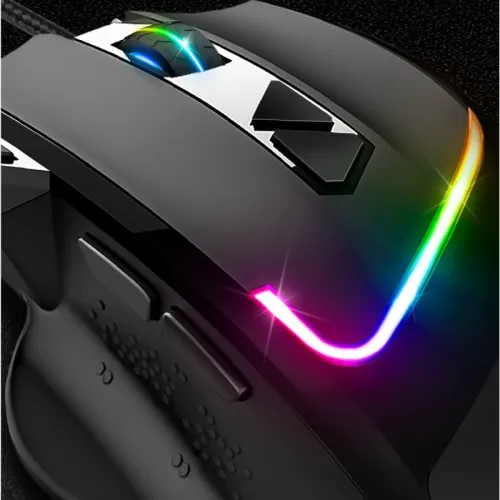 Pack Souris Filaire & Tapis de Souris pour Gamer 7200 dpi 8 Boutons Programmables RGB Pro-M3 