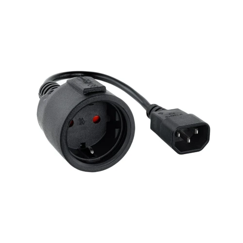 Câble Adaptateur Onduleur IEC 320 C14 Mâle vers Prise Européenne Schuko Femelle 45 Cm
