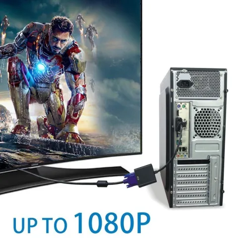 Adaptateur Convertisseur D V I-D vers VGA (D V I-D mâle 24 + 1 broches vers VGA femelle 15 broches) 