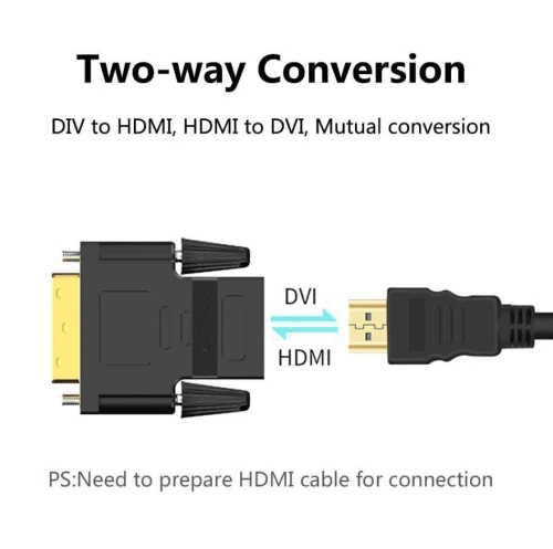 Adaptateur DVI-D Dual Link 24+1(M) Vers HDMI (F) Bidirectionnel