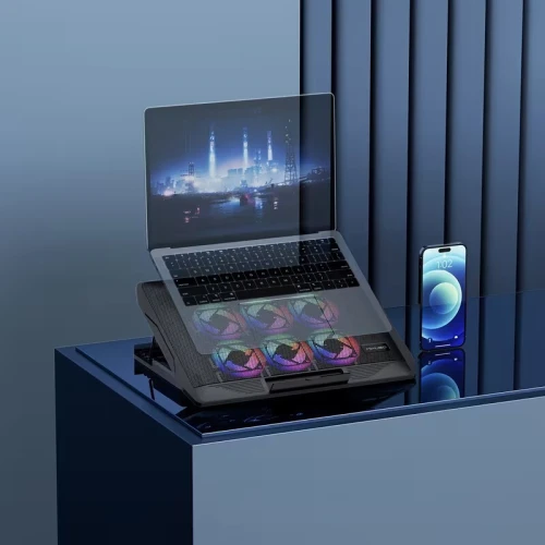 Refroidisseur avec 6 Ventilateurs 5 Positions Pour Laptop Jusqu'À 17" RGB NCP-216 MIKUSO