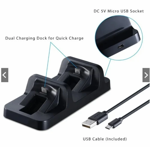 Station de Charge Deux Manettes PS4 / PS4 Slim / PS4 Pro TP4-002 DOBE