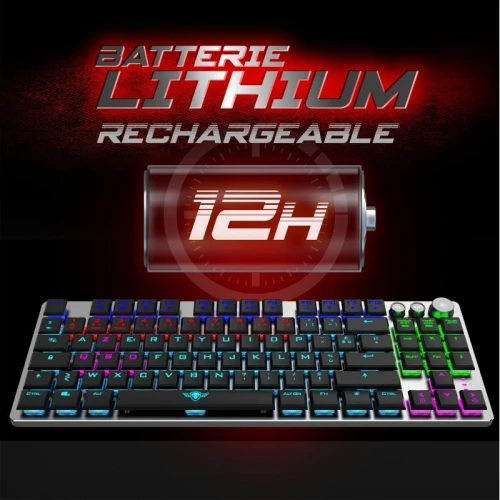 Clavier Gamer Sans Fil - Format Ultra-compact 65% - Bluetooth/USB RGB - AZERTY Xpert-K1300