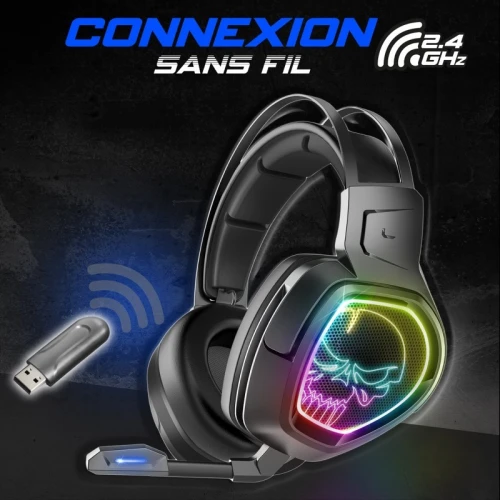 Casque Gamer Pro Sans Fil 7.1 Surround Micro Flexible MultiPlatforme Xpert-H1300