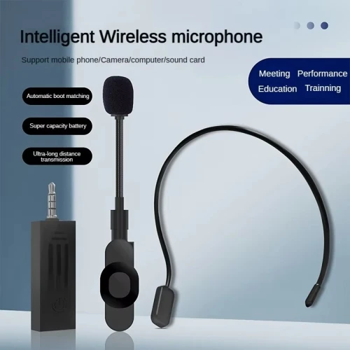 Microphone Sans Fil Auxiliaire Singel Transmetteur pour Enregistrement,Vlog.. Multi-plateformes K36