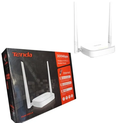 Modem Routeur WI-FI N300 Mbps & ADSL2 + USB Sharing D301 V4 TENDA