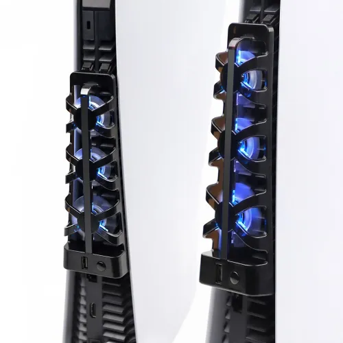 Refroidisseur avec 3 Ventilateurs & Hub USB 2.0 avec Effet Lumineux LED Bleu pour PS-5 TP5-1523E 