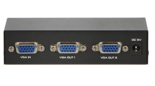 Splitter VGA 1 Entrée / 2 Sorties avec Boîtier Métallique Blindé et Alimentation Secteur DC 5V, Vidéo Multi-Écrans VGA -2002 Actif Haute Fréquence 200MHz