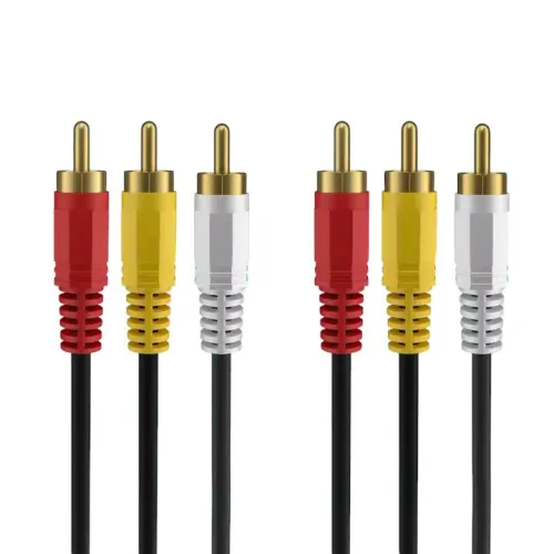 Câble Audio Vidéo 3 RCA Mâle à Mâle Cordon Mince de 3 m 