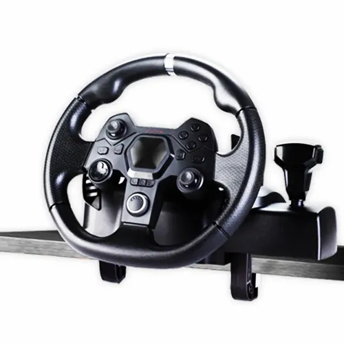 Volant de Course Gaming à 270 Degrés avec Pédales et Double Palettes Multiplateformes AP7