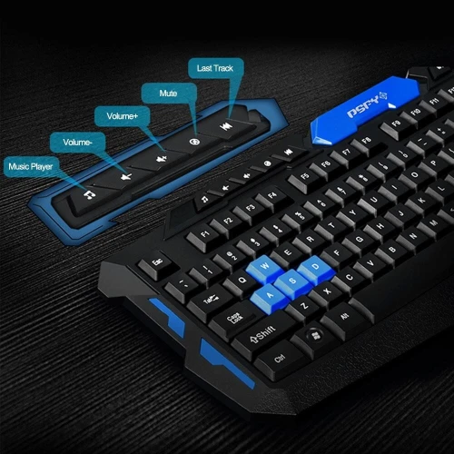 Pack Clavier & Souris Gaming Multimedia Sans Fil 2.4 GHz HK8100