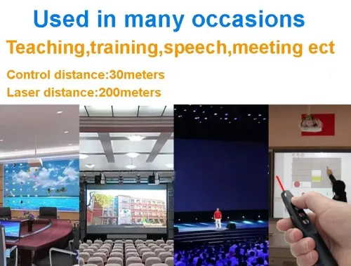 Pointeur Laser De Présentation PowerPoint Sans Fil 2,4 GHz avec récepteur USB, portée de 30 mètres