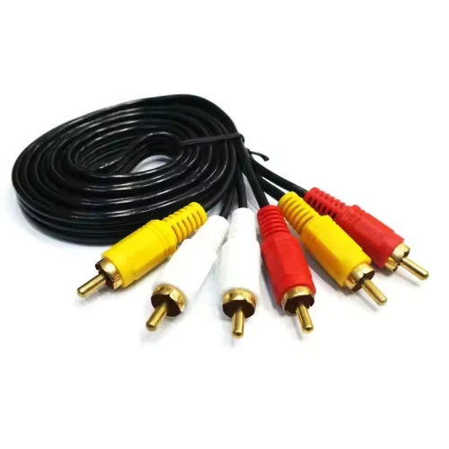 Câble Audio Vidéo 3 RCA Mâle à Mâle Cordon Mince de 3 m 