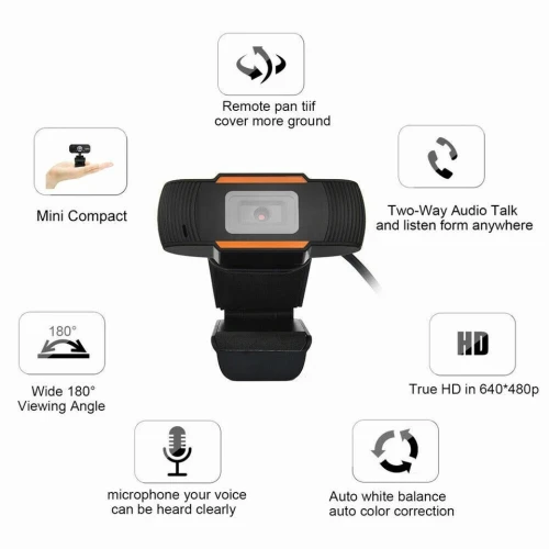 Webcam FULL HD 1080P avec Microphone USB 2.0 pour PC portable et Ordinateur de Bureau