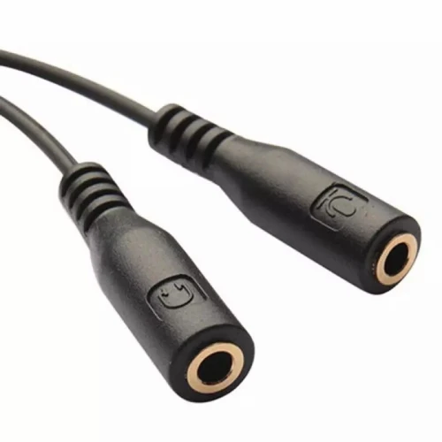 Câble Adaptateur Jack 3.5mm male 4 Pôles vers 2 Jack 3.5mm femelle Audio + Microphone 