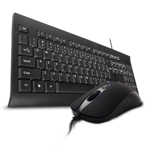 Combo clavier et souris de jeu filaires USB HP KM100 pour ordinateurs de bureau et portables - Noir