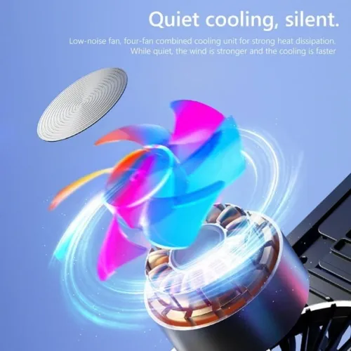 Support & Refroidisseur En Alliage d'Aluminium avec 2 ventilateurs Pliable & Réglable pour Laptop