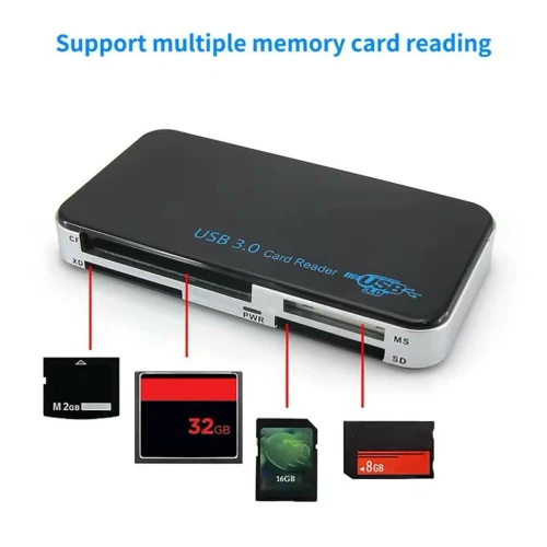 Lecteur de Carte Mémoire All in 1 USB 3.0 5 Gbit /s pour Carte CF - SD - Micro SD -MS - XD - TF - M2