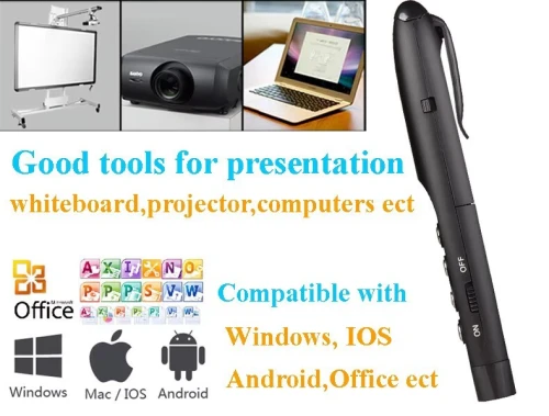 Pointeur Laser De Présentation PowerPoint Sans Fil 2,4 GHz avec récepteur USB, portée de 30 mètres