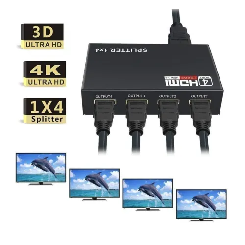 Splitter Répartiteur HDMI 1 Entrée 4 Sorties 1080P & 3D Version 1.4