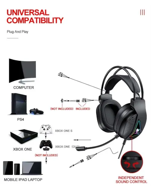 Pack Gaming 4en1 - Clavier Filaire, Souris 4 Boutons, Casque Stéréo avec Micro & Tapis TF400 T-WOLF