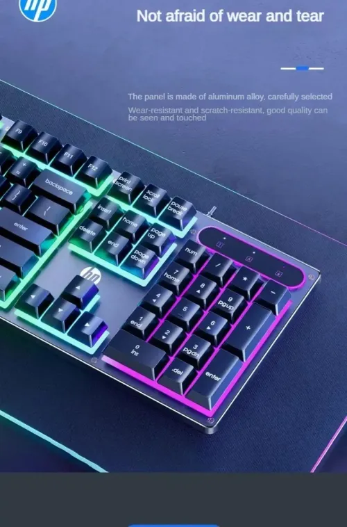 Combo clavier et souris de jeu USB filaire HP KM300F