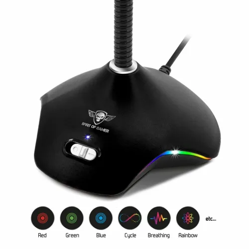 Microphone gaming & Live Streaming Omnidirectionnel USB Pour PC MIC-EKO300 Spirit Of Gamer