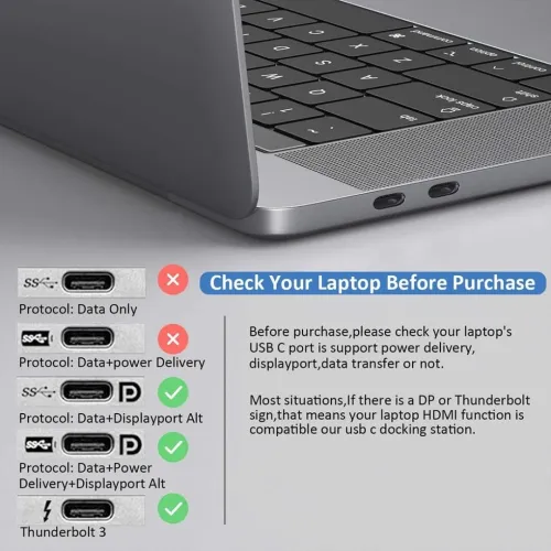 Station d'Accueil USB-C 13-en-1 - Vidéo 4K, Recharge 100W, Réseau Gigabit et Plus OTN-9199A ONTEN
