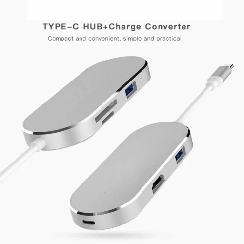 Adaptateur HUB USB Type-C 6 EN 1 USB Type-C to HDMI  / 2 USB 3.0 / SD / TF / USB-C