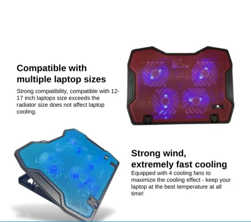 Refroidisseur Laptop avec 4 Ventilateurs Réglables Compatibles jusqu'à 17'' NCP-067 MIKUSO
