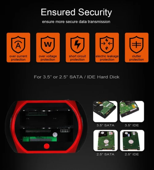 Station d'Accueil Double Disques Durs SATA/IDE 2,5" et 3,5" USB 2.0 & Lecteur Carte Mémoires N: 875
