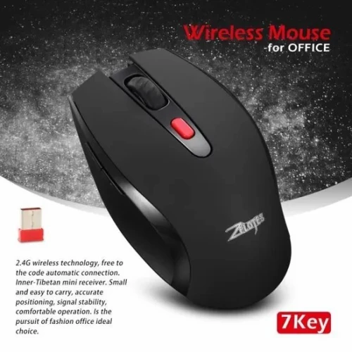 Souris Professional Sans Fil 2.4GHZ Jusqu'a 2400 DPI Réglable 6 Boutons F-13 ZELOTES
