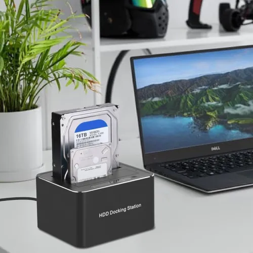 Station d'Accueil Double Disques Durs SATA 2,5/3,5 Pouces, USB 3.0, avec Clonage Offline